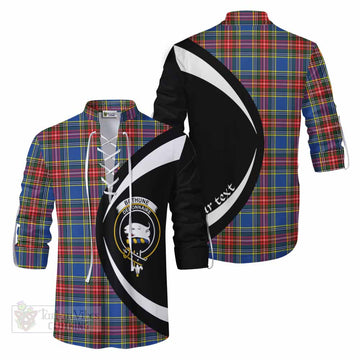 Tartan Vibes Clothing Bethune Tartan Ghillie Kilt Shirt with Family Crest Circle Style