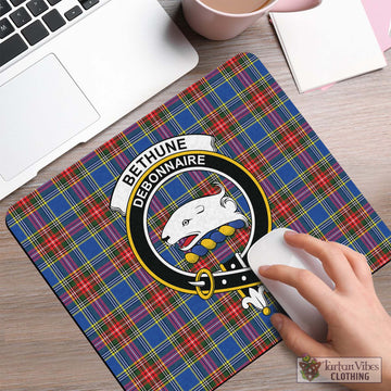 Tartan Vibes Clothing Bethune Tartan Mouse Pad with Family Crest