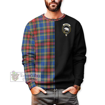 Bethune Tartan Sweatshirt with Family Crest and Half Of Me Style Unisex - Tartanvibesclothing Shop