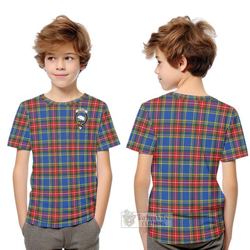 Bethune Tartan Kid T-Shirt with Family Crest Youth XL Size14 - Tartan Vibes Clothing