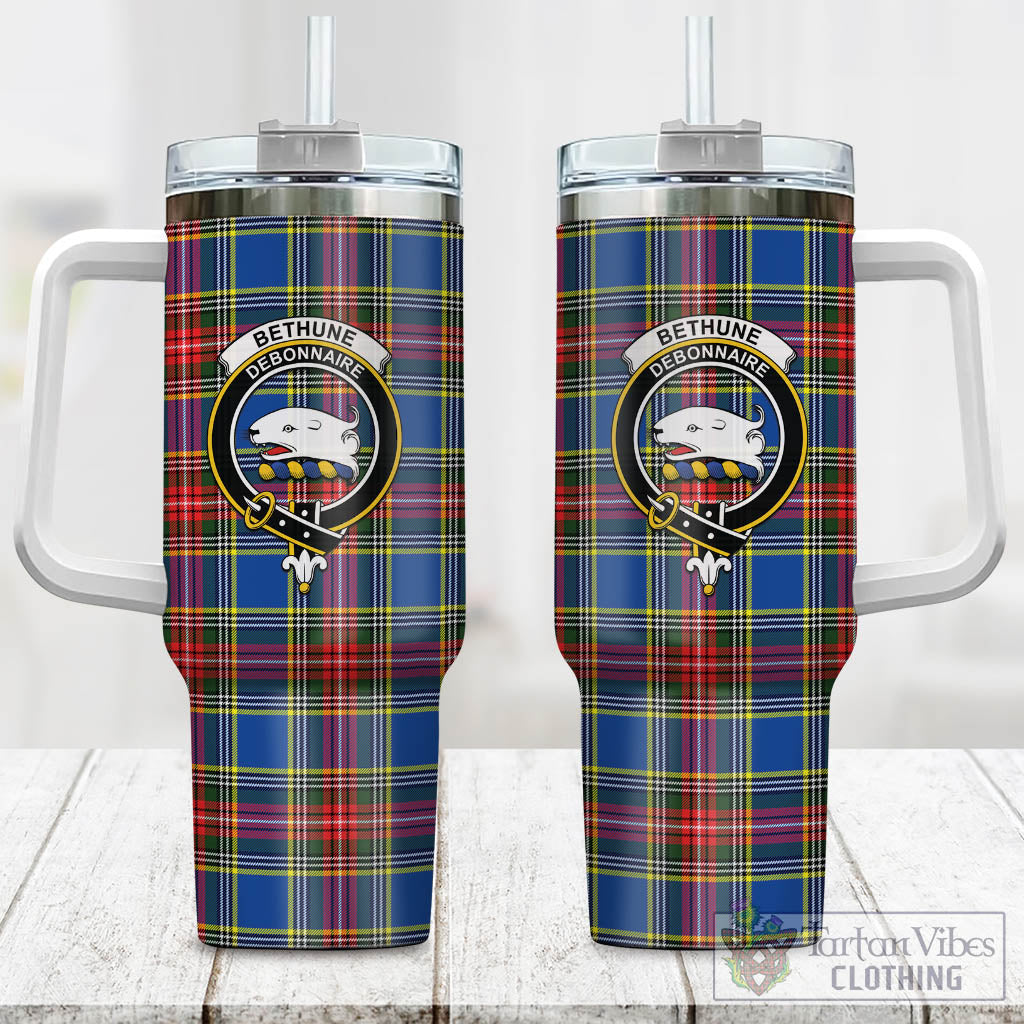 Tartan Vibes Clothing Bethune Tartan and Family Crest Tumbler with Handle