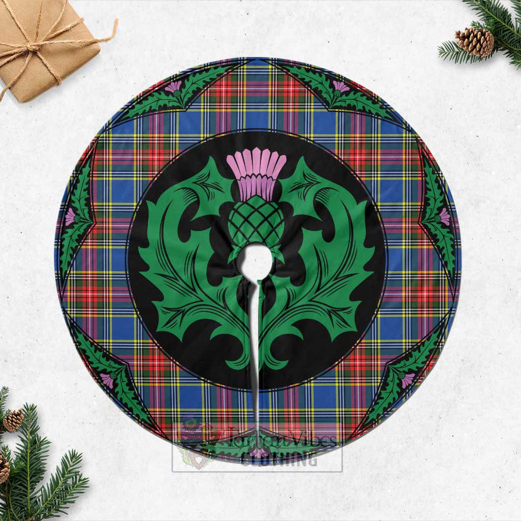 Tartan Vibes Clothing Bethune Tartan Christmas Tree Skirt Scottish Thistle Style