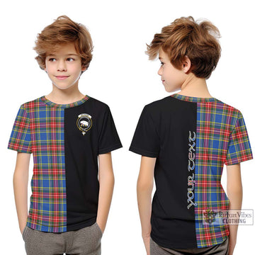 Bethune Tartan Kid T-Shirt with Family Crest and Half Of Me Style Youth XL Size14 - Tartanvibesclothing Shop