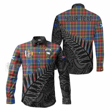 Bethune Crest Tartan Long Sleeve Button Shirt with New Zealand Silver Fern Half Style