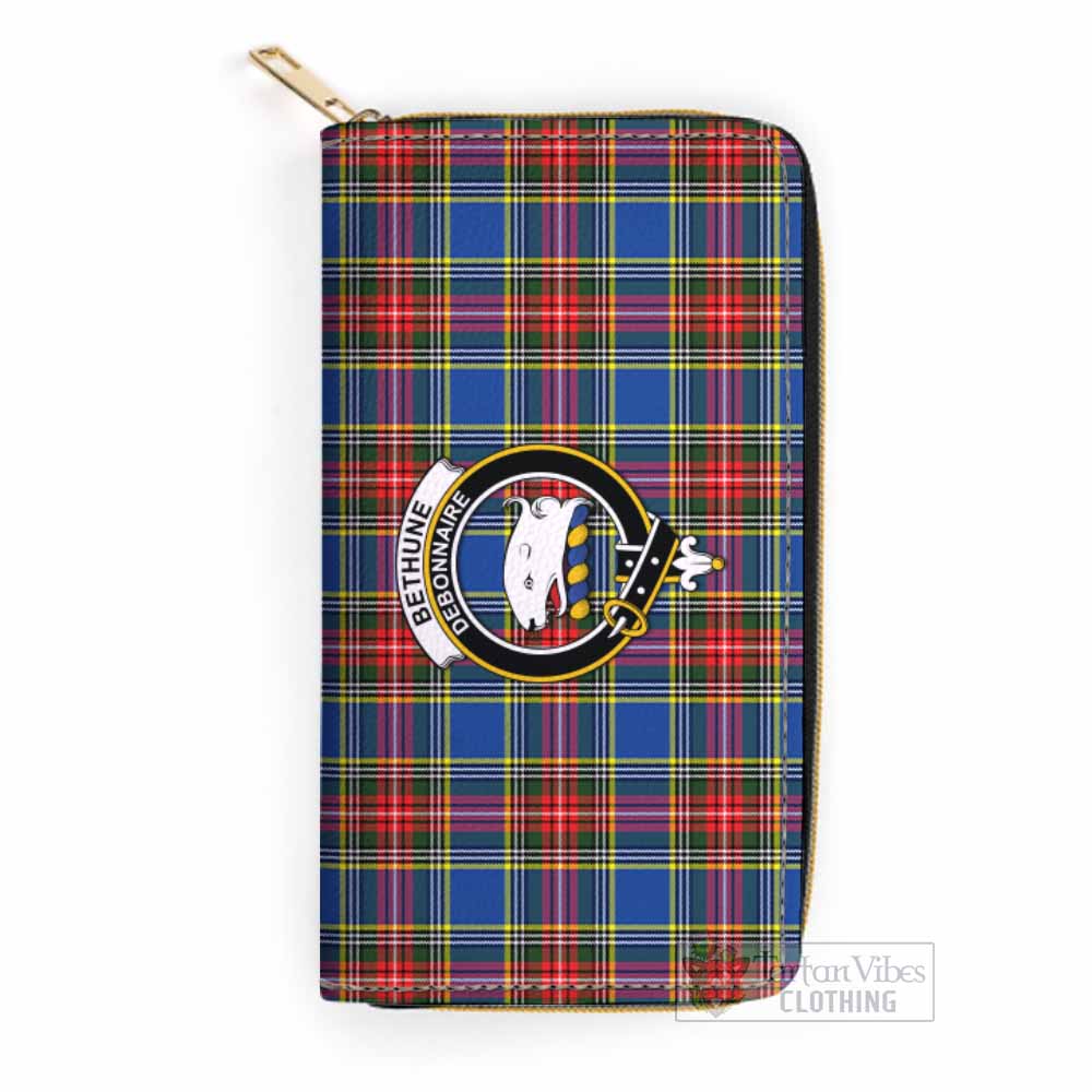 Tartan Vibes Clothing Bethune Tartan Women's Leather Wallet with Family Crest