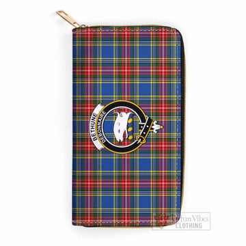 Bethune Tartan Women's Leather Wallet with Family Crest