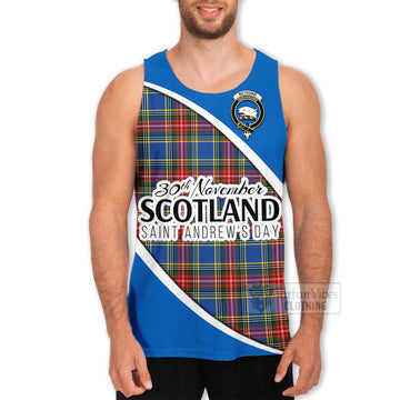 Tartan Vibes Clothing Bethune Family Crest Tartan Men's Tank Top Celebrate Saint Andrew's Day in Style