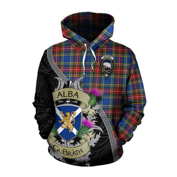 Bethune Tartan Family Crest Cotton Hoodie Lion Rampant Royal Thistle Shield Celtic Inspired