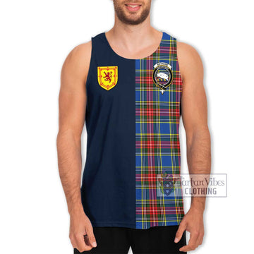 Tartan Vibes Clothing Bethune Tartan Men's Tank Top with Scottish Lion Royal Arm Half Style