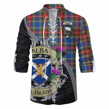 Tartan Vibes Clothing Bethune Tartan Family Crest Ghillie Kilt Shirt Lion Rampant Royal Thistle Shield Celtic Inspired