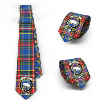 Bethune Tartan Classic Necktie with Family Crest