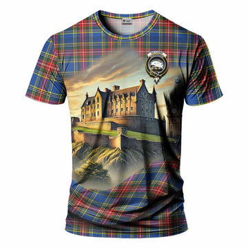 Tartan Vibes Clothing Bethune Tartan Family Crest T-Shirt with Scottish Ancient Castle Stype