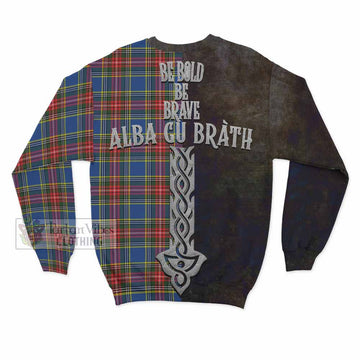 Bethune Tartan Family Crest Sweatshirt Alba Gu Brath Be Brave Lion Ancient Style