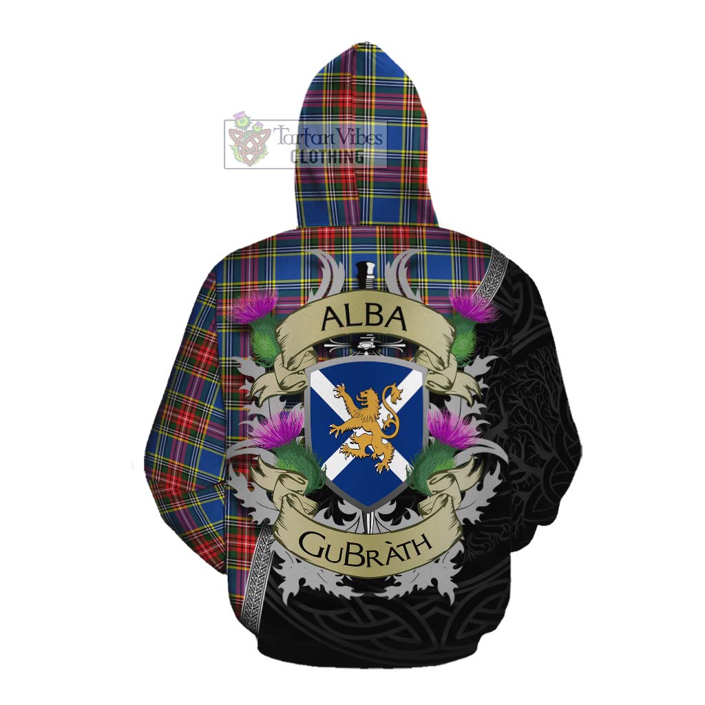 Tartan Vibes Clothing Bethune Tartan Family Crest Cotton Hoodie Lion Rampant Royal Thistle Shield Celtic Inspired