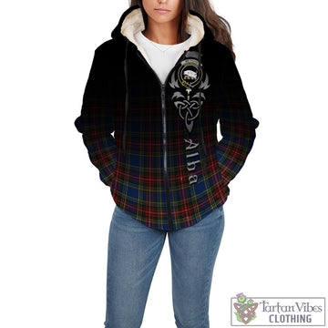 Tartan Vibes Clothing Bethune Tartan Sherpa Hoodie Featuring Alba Gu Brath Family Crest Celtic Inspired