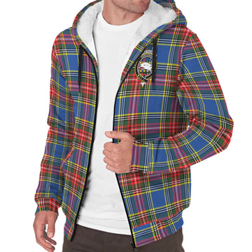 Bethune Tartan Sherpa Hoodie with Family Crest
