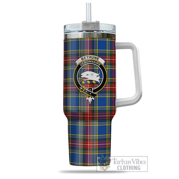 Tartan Vibes Clothing Bethune Tartan and Family Crest Tumbler with Handle