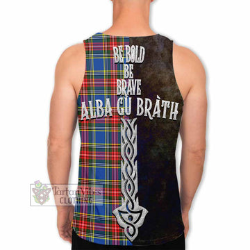 Bethune Tartan Family Crest Men's Tank Top Alba Gu Brath Be Brave Lion Ancient Style