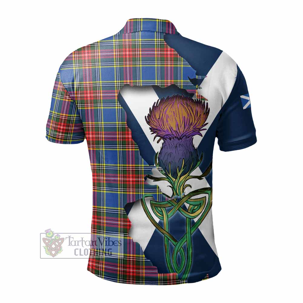 Tartan Vibes Clothing Bethune Tartan Family Crest Polo Shirt Scottish Thistle Celtic Inspired