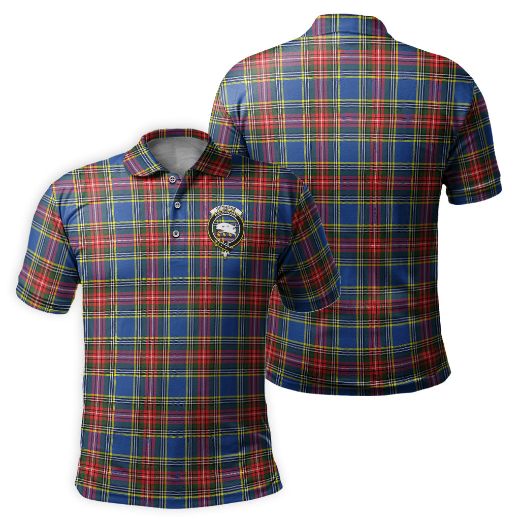 Bethune Tartan Men's Polo Shirt with Family Crest - Tartanvibesclothing