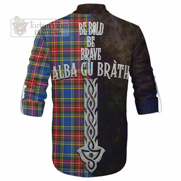 Bethune Tartan Family Crest Ghillie Kilt Shirt Alba Gu Brath Be Brave Lion Ancient Style