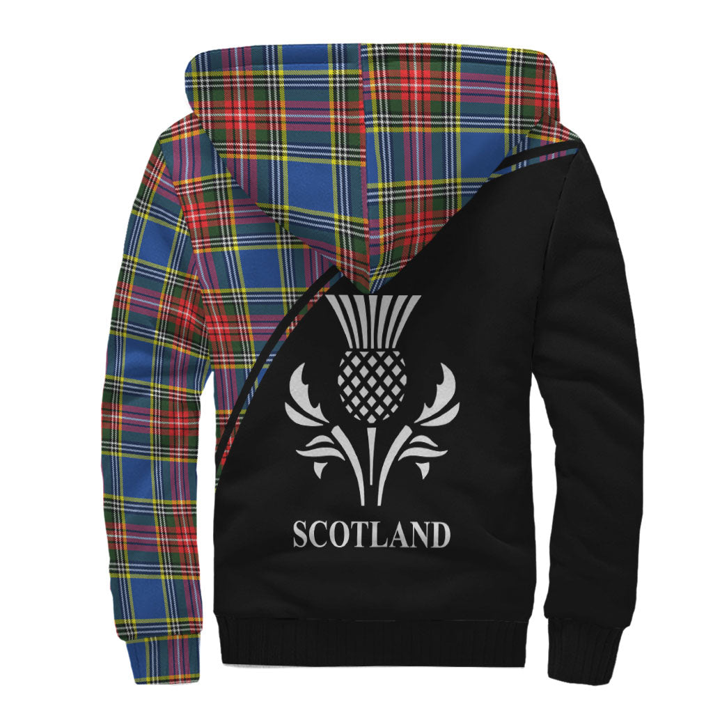 Bethune Tartan Sherpa Hoodie with Family Crest Curve Style - Tartanvibesclothing