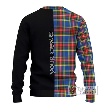 Bethune Tartan Knitted Sweater with Family Crest and Half Of Me Style - Tartanvibesclothing Shop