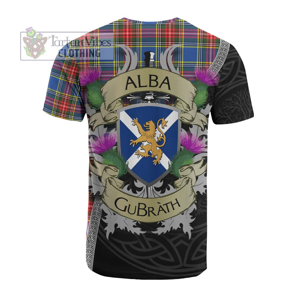 Tartan Vibes Clothing Bethune Tartan Family Crest Cotton T-shirt Lion Rampant Royal Thistle Shield Celtic Inspired