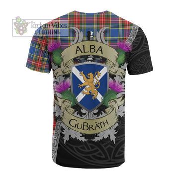 Tartan Vibes Clothing Bethune Tartan Family Crest Cotton T-shirt Lion Rampant Royal Thistle Shield Celtic Inspired