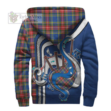 Bethune Tartan Sherpa Hoodie with Epic Bagpipe Style