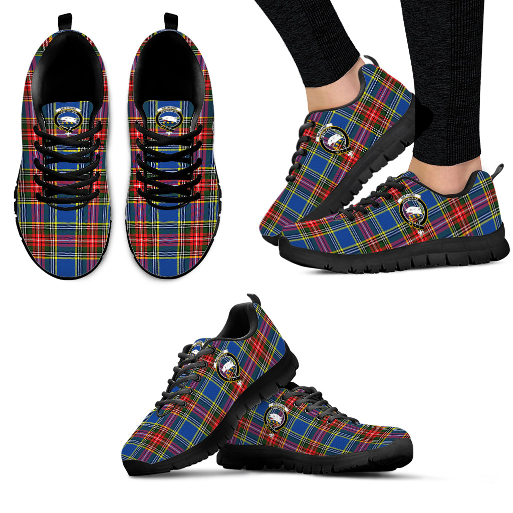 Bethune Tartan Sneakers with Family Crest - Tartanvibesclothing