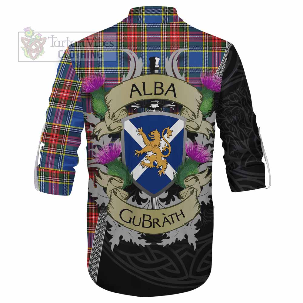 Tartan Vibes Clothing Bethune Tartan Family Crest Ghillie Kilt Shirt Lion Rampant Royal Thistle Shield Celtic Inspired
