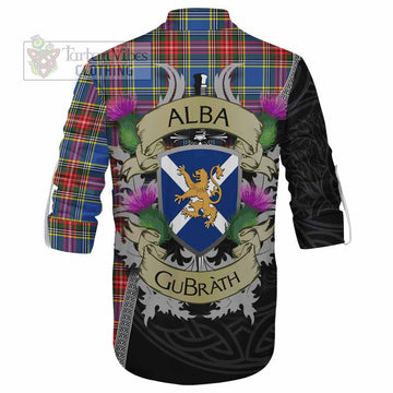 Tartan Vibes Clothing Bethune Tartan Family Crest Ghillie Kilt Shirt Lion Rampant Royal Thistle Shield Celtic Inspired