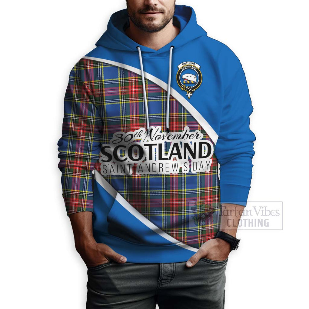 Tartan Vibes Clothing Bethune Family Crest Tartan Hoodie Celebrate Saint Andrew's Day in Style