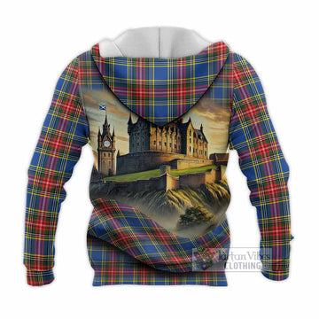 Bethune Tartan Family Crest Knitted Hoodie with Scottish Ancient Castle Style
