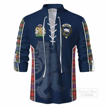 Tartan Vibes Clothing Bethune Tartan Ghillie Kilt Shirt with Family Crest and Lion Rampant Vibes Sport Style