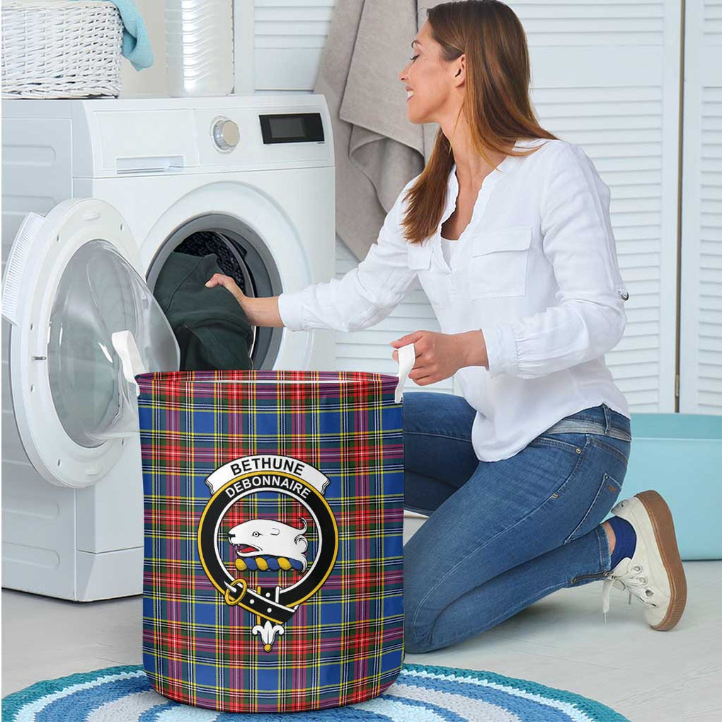 Bethune Tartan Laundry Basket with Family Crest - Tartanvibesclothing Shop