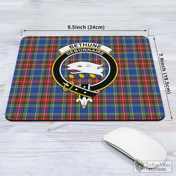 Tartan Vibes Clothing Bethune Tartan Mouse Pad with Family Crest