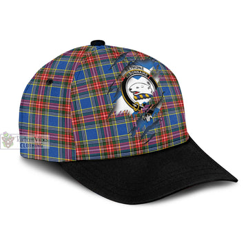 Bethune Tartan Classic Cap with Family Crest In Me Style