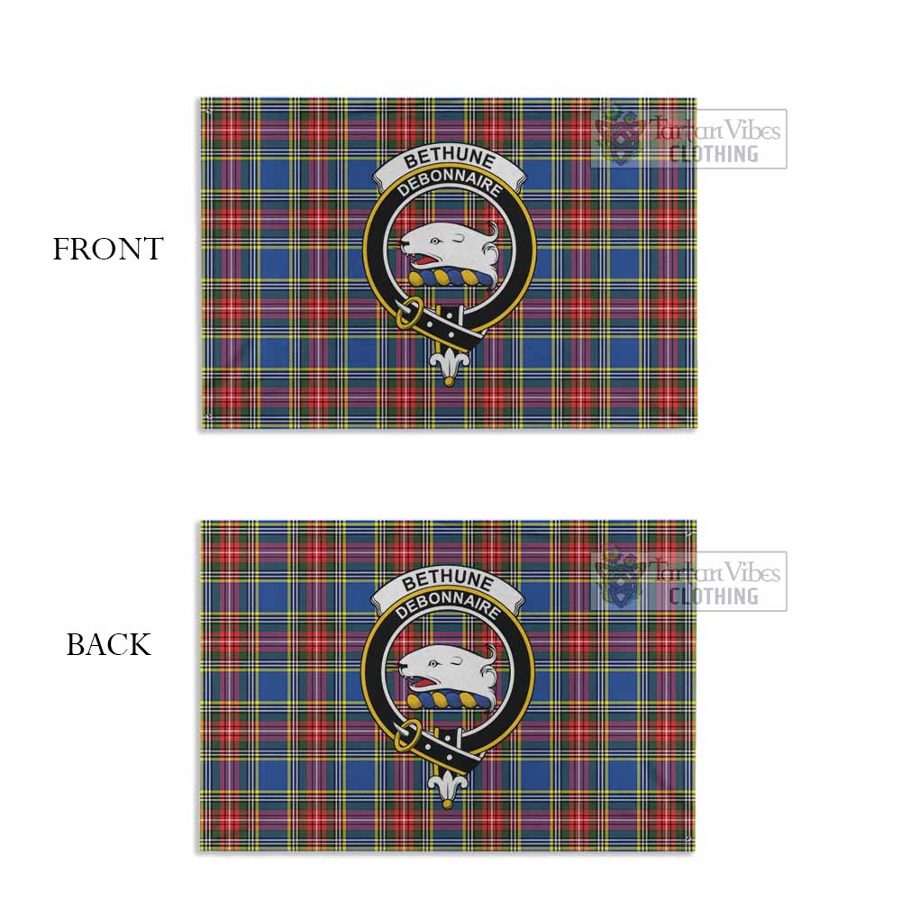 Tartan Vibes Clothing Bethune Tartan House Flag with Family Crest