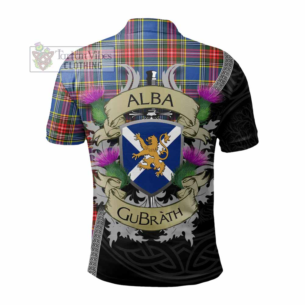 Tartan Vibes Clothing Bethune Tartan Family Crest Polo Shirt Lion Rampant Royal Thistle Shield Celtic Inspired