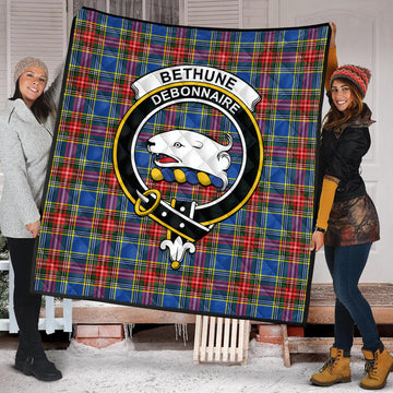 bethune-tartan-quilt-with-family-crest