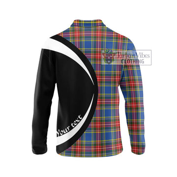 Bethune Tartan Long Sleeve Polo Shirt with Family Crest Circle Style - Tartan Vibes Clothing