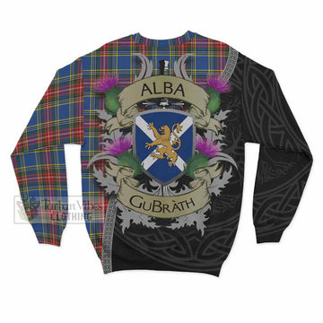 Bethune Tartan Family Crest Sweatshirt Lion Rampant Royal Thistle Shield Celtic Inspired