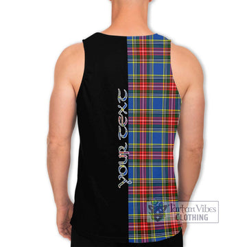 Bethune Tartan Men's Tank Top with Family Crest and Half Of Me Style - Tartanvibesclothing Shop