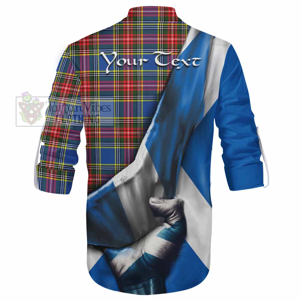 Tartan Vibes Clothing Bethune Tartan Ghillie Kilt Shirt with Family Crest Scotland Patriotic Style