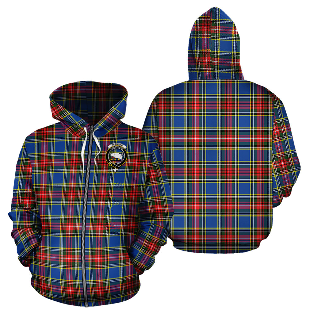 Bethune Tartan Hoodie with Family Crest - Tartanvibesclothing
