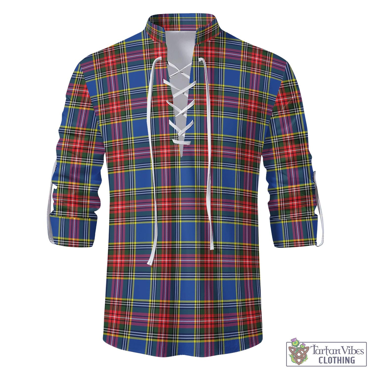 Tartan Vibes Clothing Bethune Tartan Men's Scottish Traditional Jacobite Ghillie Kilt Shirt