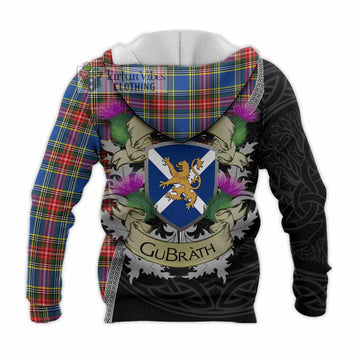 Bethune Tartan Family Crest Knitted Hoodie Lion Rampant Royal Thistle Shield Celtic Inspired