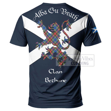 Tartan Vibes Clothing Bethune Tartan Lion Rampant T-Shirt – Proudly Display Your Heritage with Alba Gu Brath and Clan Name